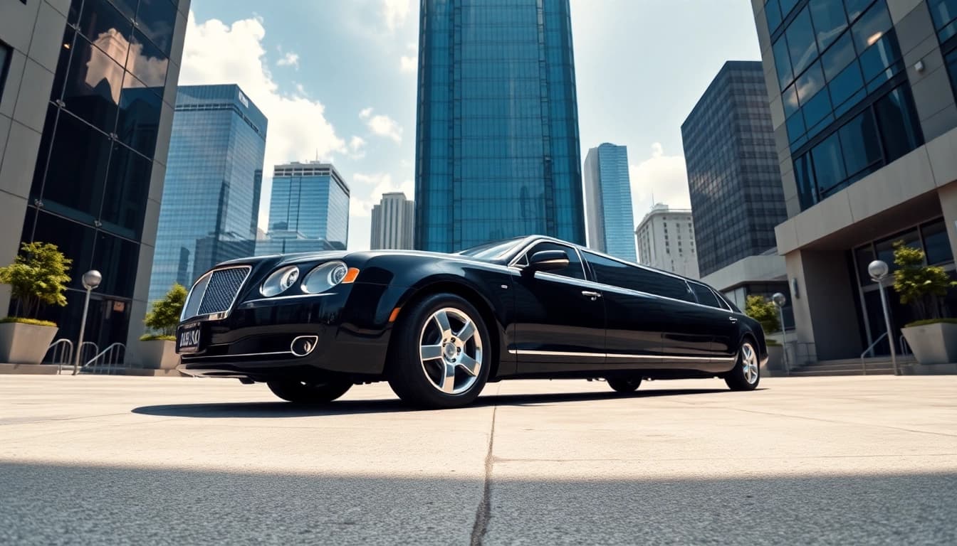 Arrange flowers inside a luxurious airport limo service for a special occasion.