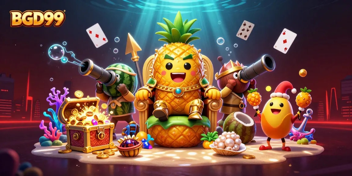 Experience BGD99's thrilling online casino with colorful 3D elements and vibrant gaming atmosphere.