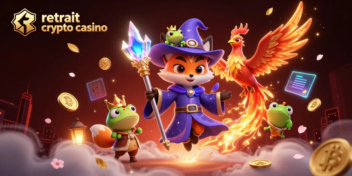 Visualisez un retrait crypto casino rapide et sécurisé avec des éléments animés dans un cadre magique.