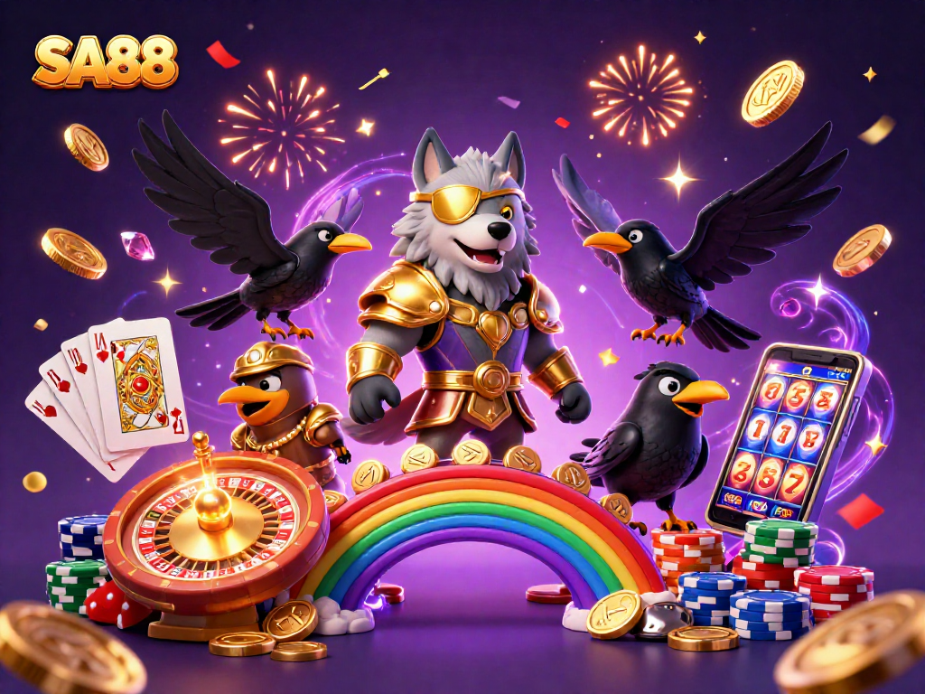 SA88 invites players to engage with lively games amid cascading treasures and festive celebrations.