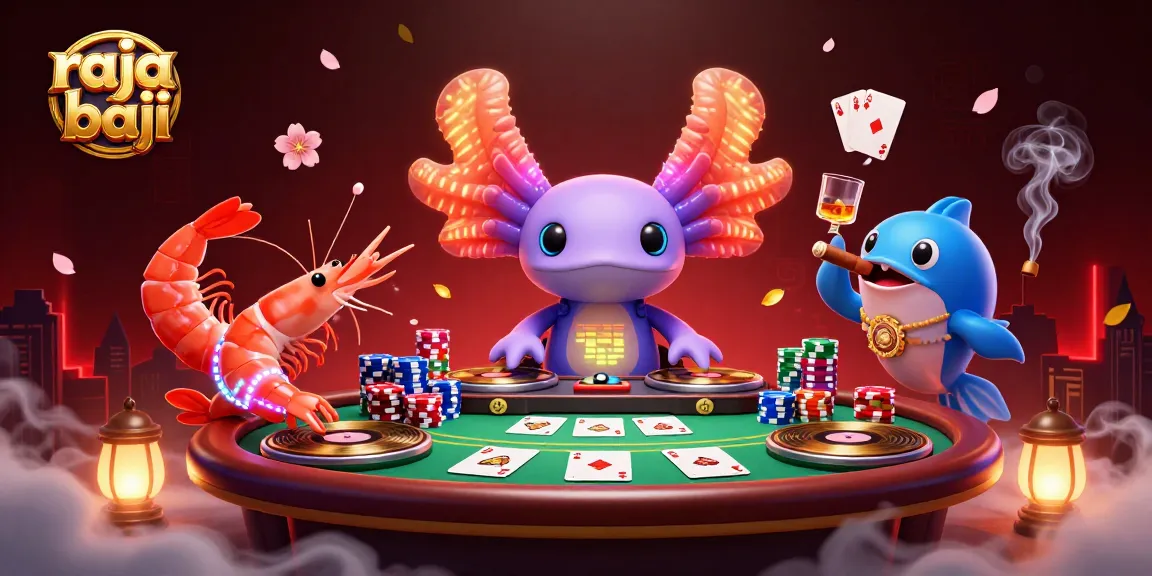 Experience the thrill of raja baji with a vibrant casino scene featuring lively characters.