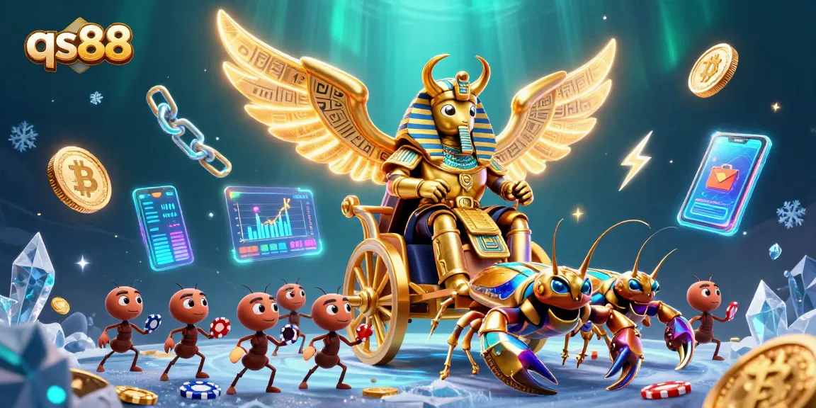 Experience the vibrant qs88 gaming world with gleaming gold designs and crypto elements.