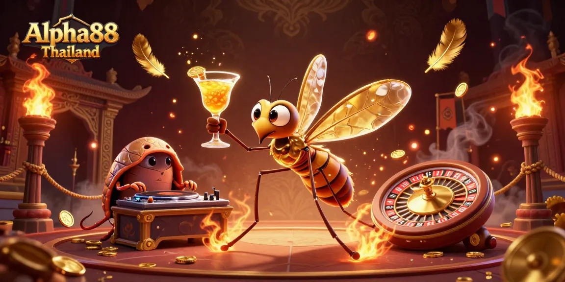 Join the excitement of Alpha88 Thailand with this vibrant casino illustration featuring unique 3D characters.
