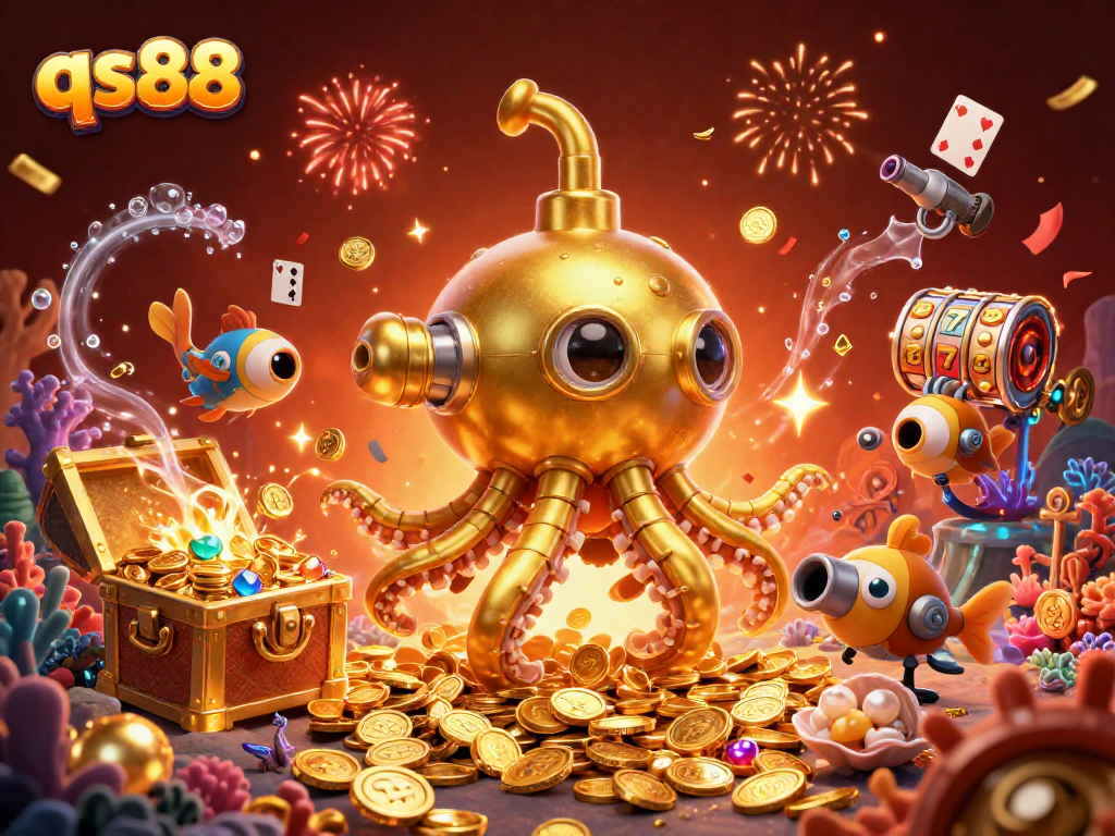 Experience thrilling gameplay at qs88 with vibrant 3D casino elements and captivating underwater treasure!