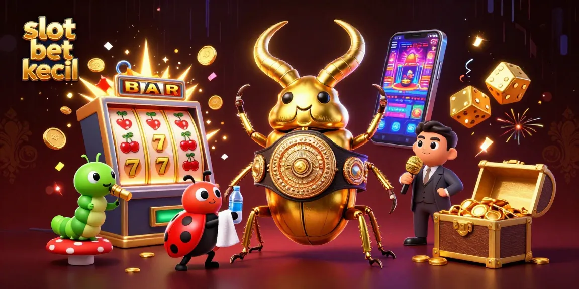 Engage in slot bet kecil excitement with a dazzling 3D scene featuring animated characters and casino elements.
