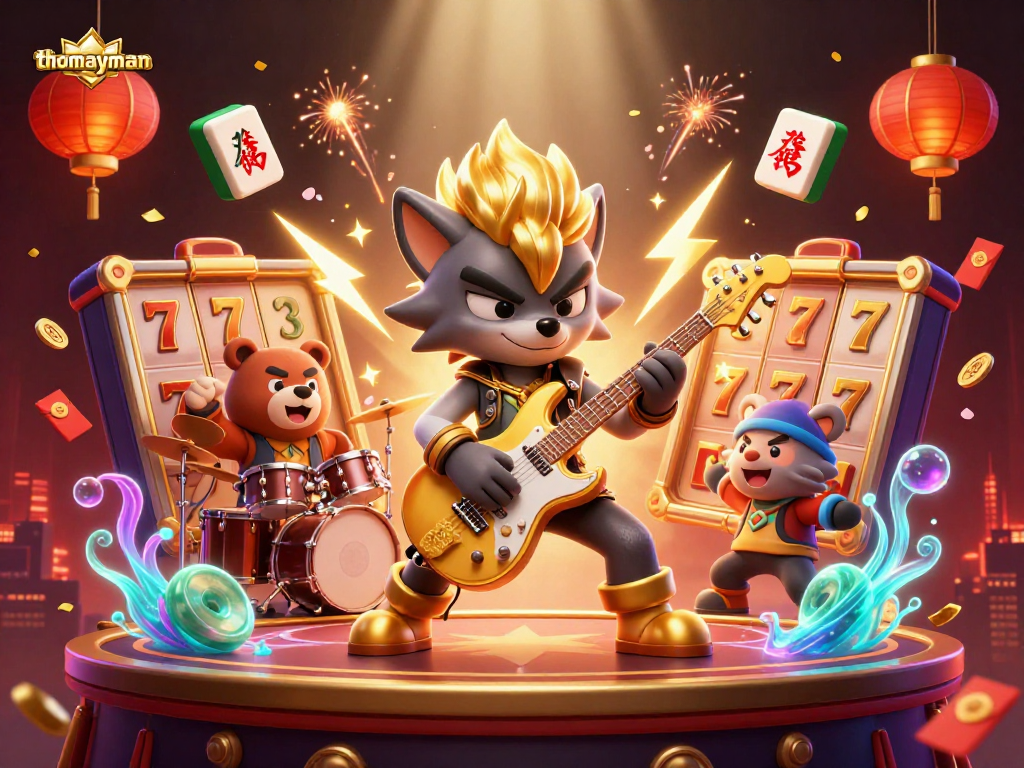 Experience thrilling wins with thomayman as a rock star wolf and a drummer bear elevate your game!