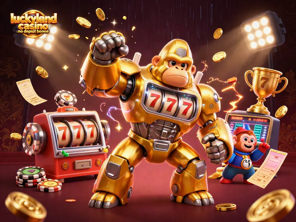 Experience the excitement of luckyland casino no deposit bonus with animated transformer's casino action.