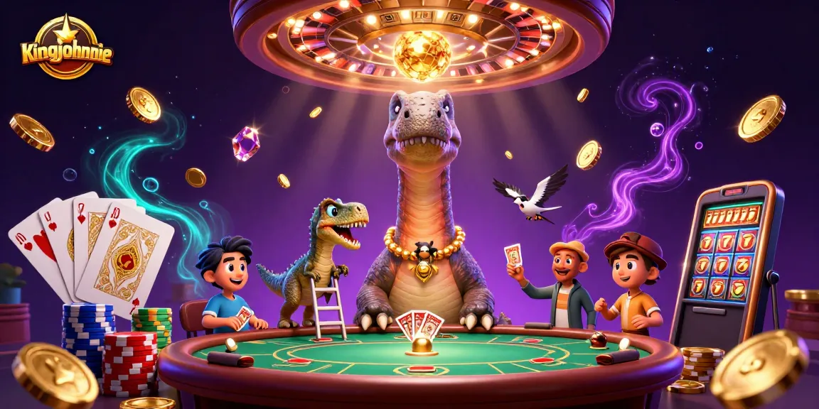 Experience thrilling gaming with kingjohnnie's vibrant casino scene featuring dynamic characters and exciting elements.