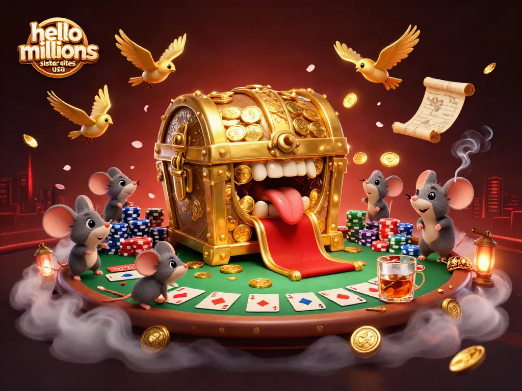 Uncover the excitement of hello millions sister sites usa, engaging with adventurer mice amidst a vibrant casino scene.