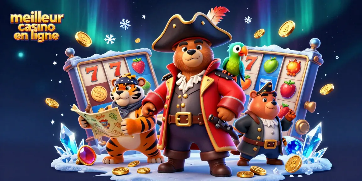 Vivez l'aventure du meilleur casino en ligne avec un ours pirate et un tigre dans un monde de machines à sous.
