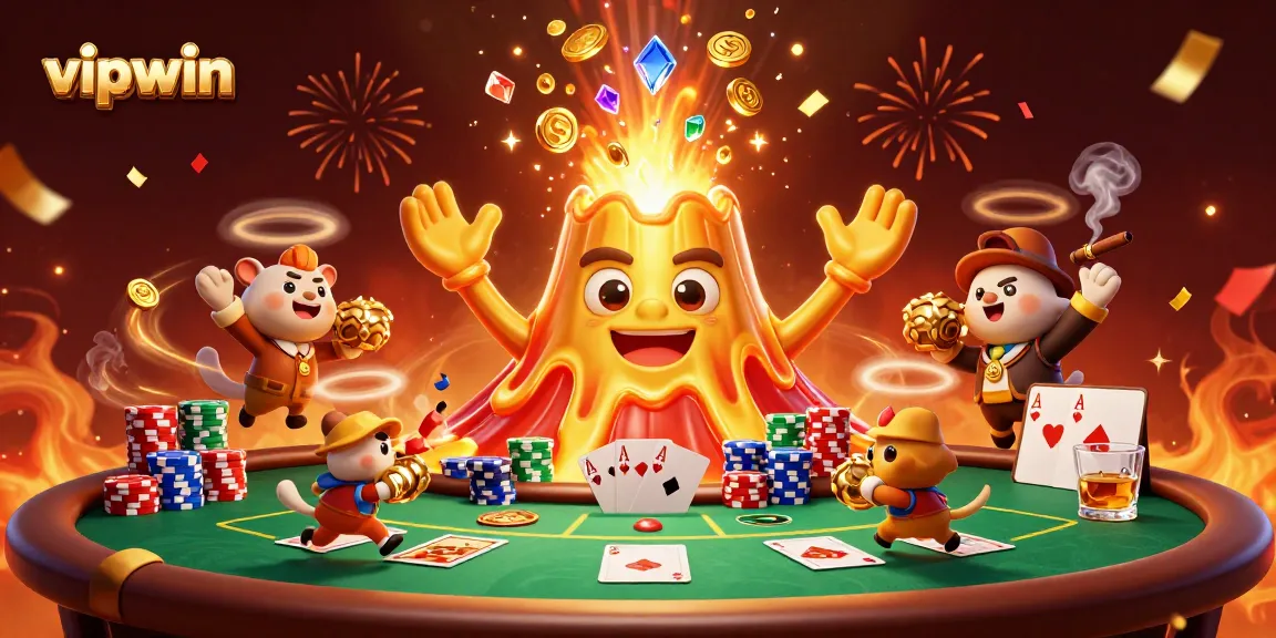 Experience thrilling wins at vipwin with a dynamic 3D casino scene featuring vibrant game elements.
