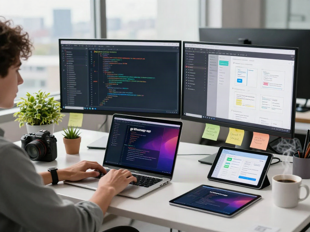 Discover the innovative development of gb whatsapp apk in a modern workspace.