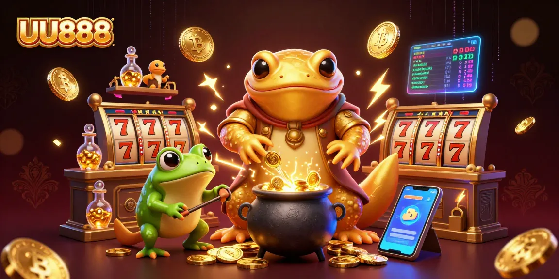 Experience exciting gameplay with UU888 in a vibrant casino scene filled with gold coins.