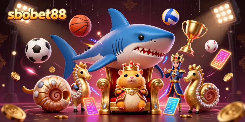 Witness sbobet88's fierce golden hamster king reign over sports betting with dynamic elements.