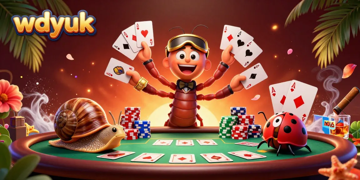 Experience excitement with wdyuk as a millipede dealer distributes cards in a vibrant casino scene.