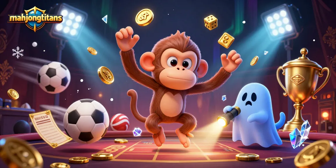 Mahjongtitans game strategies revealed as a playful ghost-hunter puppy tracks a mischievous poltergeist monkey.