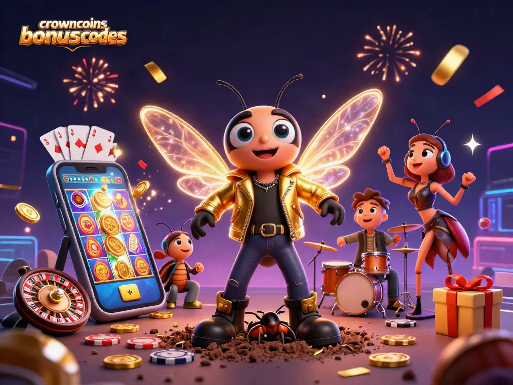 Win big with crowncoinsbonuscodes while enjoying vibrant casino elements and lively characters.
