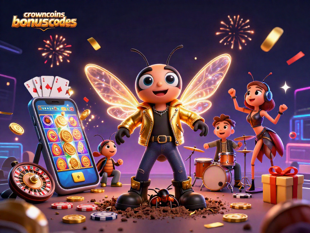 Win big with crowncoinsbonuscodes while enjoying vibrant casino elements and lively characters.