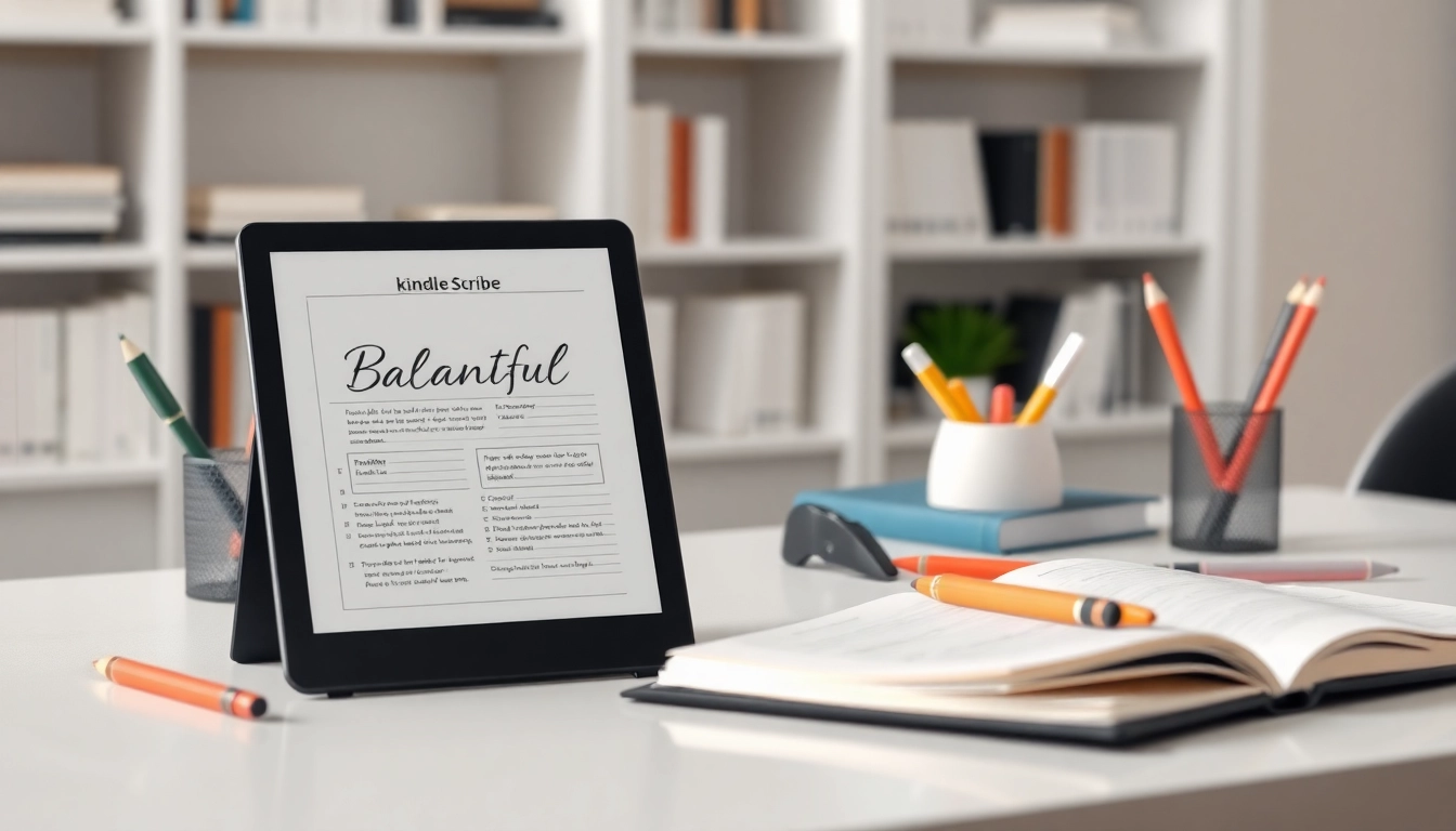 Showcase planners for Kindle Scribe in a modern workspace with stylish stationery.