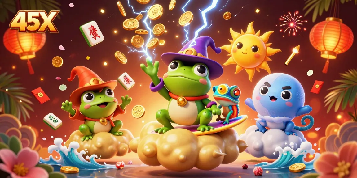 Experience thrilling wins like the 45X jackpot as wizard frog conjures golden coins!