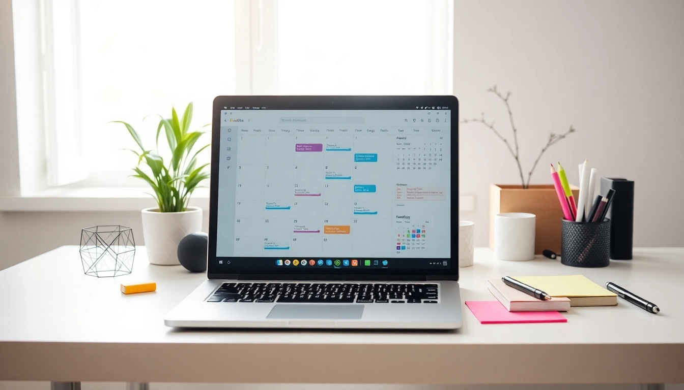Efficiently automate calendar management using a sleek workspace and digital tools for productivity.