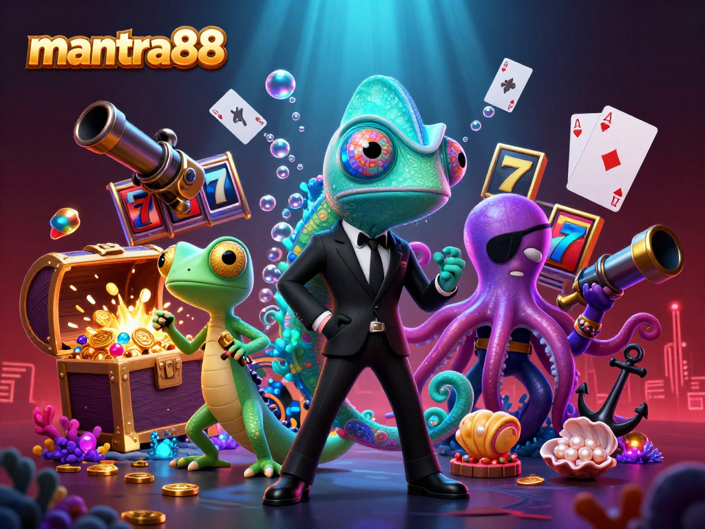 Experience thrilling gameplay with mantra88’s vibrant 3D casino scene filled with action and excitement.