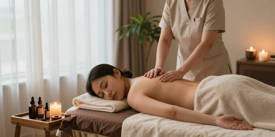 인천출장마사지 service experience in a serene spa environment with soothing elements for relaxation.
