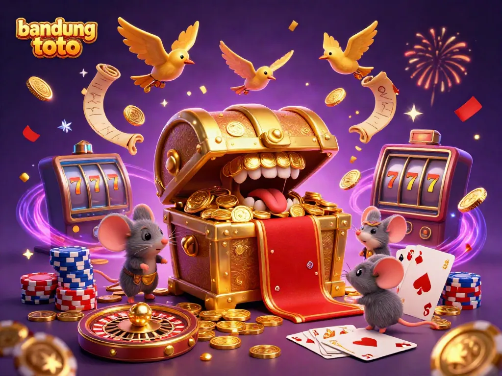 Engage with bandung toto's thrilling world of online games, featuring vibrant casino elements.