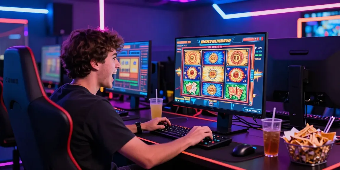 Pengalaman bermain slot online yang seru dengan suasana gaming menyenangkan dan grafik cerah.