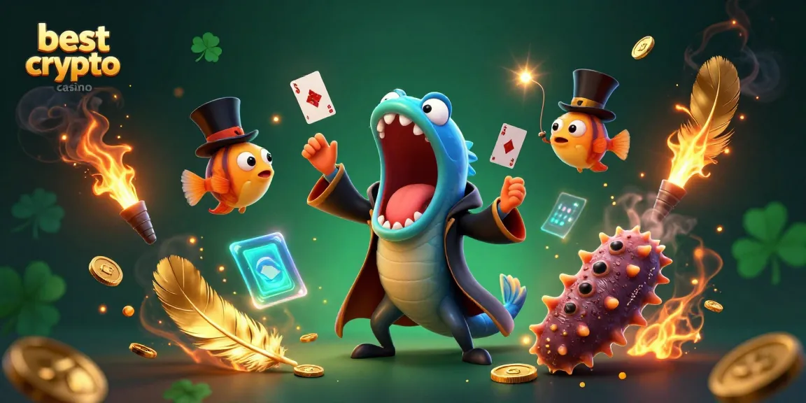 El mejor casino crypto muestra un espectáculo mágico con un pez pescador y un pez de profundidad.