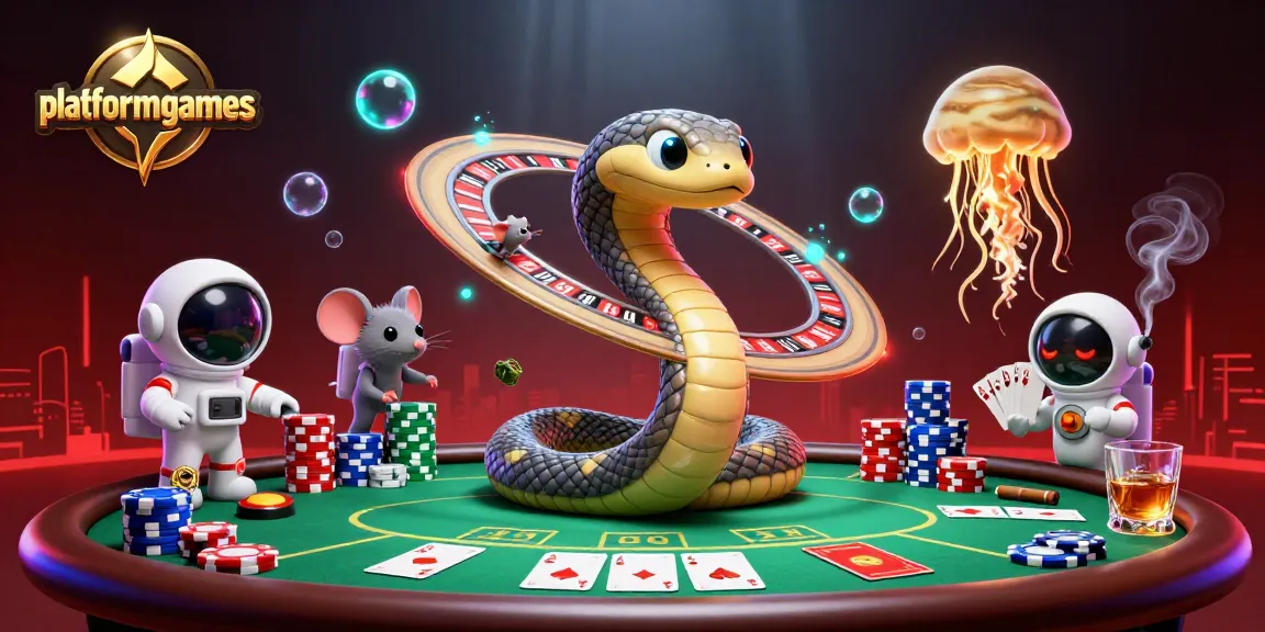 Engage with platformgames as astronaut mice bet on a cosmic roulette with vibrant casino elements.