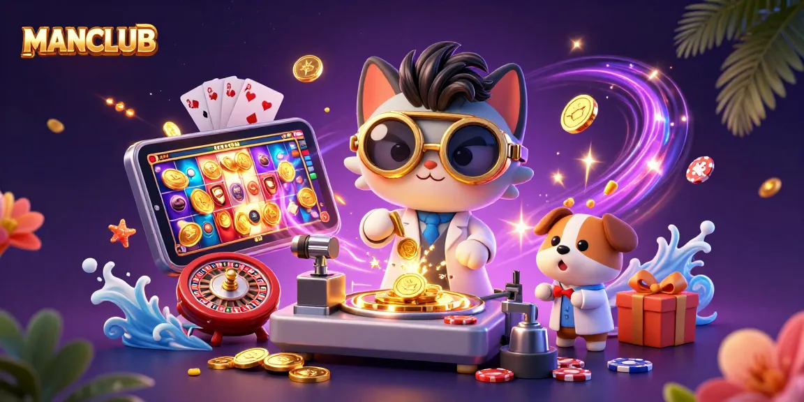 Join the excitement at MANCLUB with thrilling casino games and gold coins erupting from mobile slots.