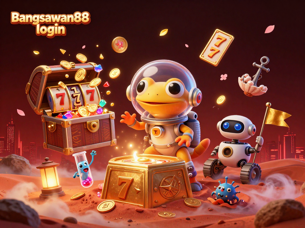 Experience the thrilling bangsawan88 login adventure in a vibrant Martian casino scene!