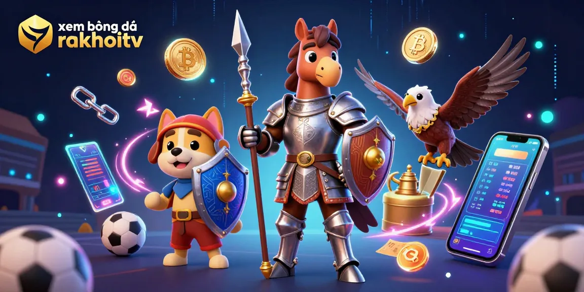 Experience xem bóng đá rakhoitv with knights and a squire in a vibrant, interactive betting scene.