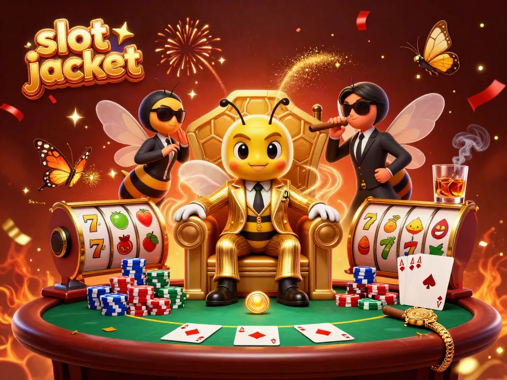 Experience the excitement of the slot jackpot with our vibrant 3D casino illustration.