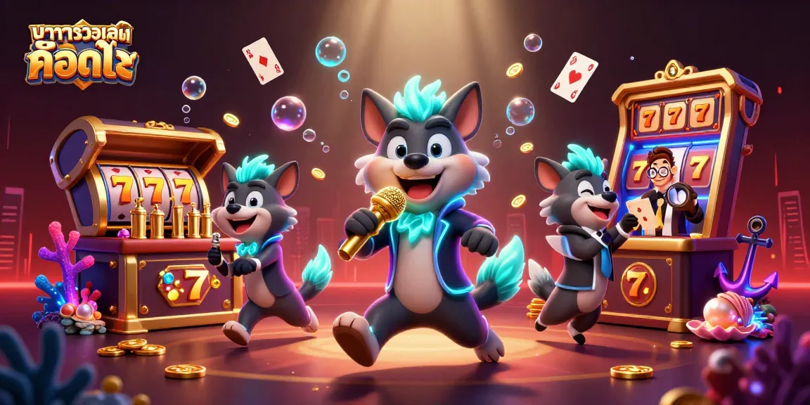 Engaging illustration depicting a hyena comedy casino scene featuring "บาคาร่าวอเลท คืออะไร" among vibrant gaming elements.