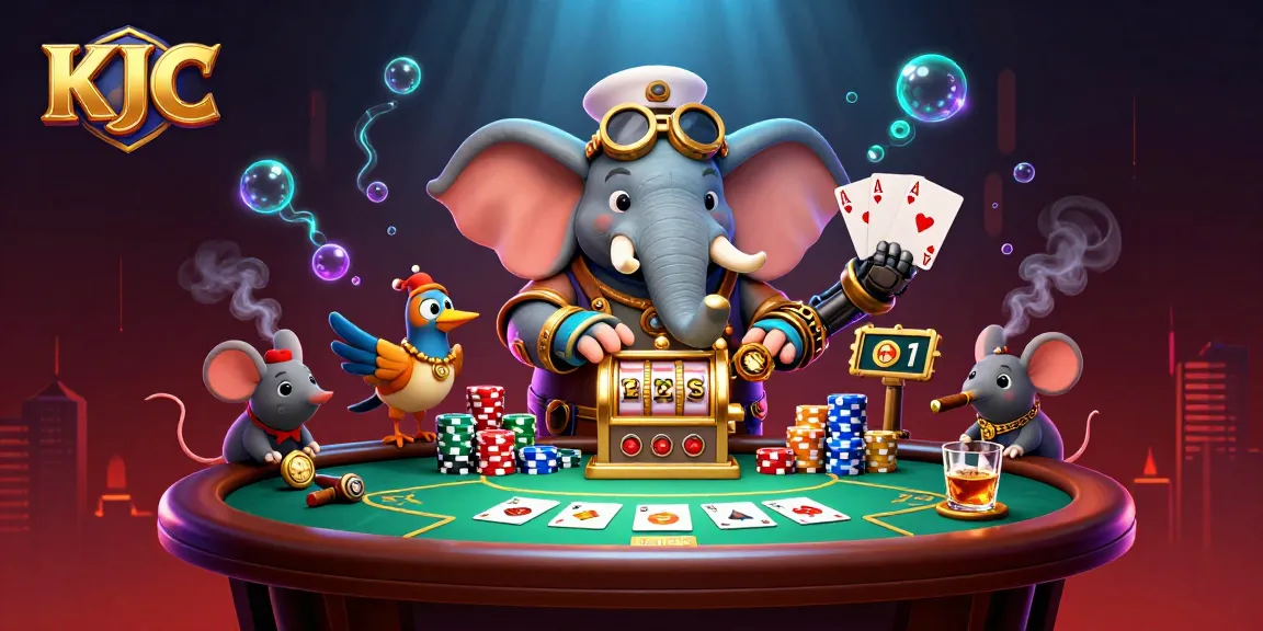 Experience thrilling gameplay at KJC with a steampunk twist in this vibrant casino scene.