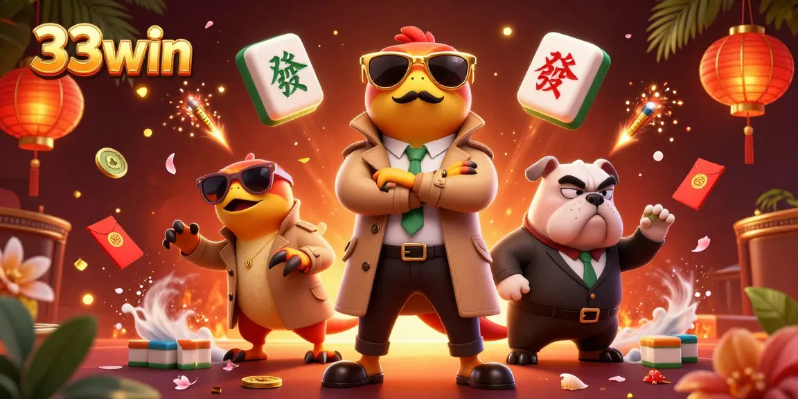 Experience the thrilling casino atmosphere at 33win with raptors in disguise and colorful game elements.
