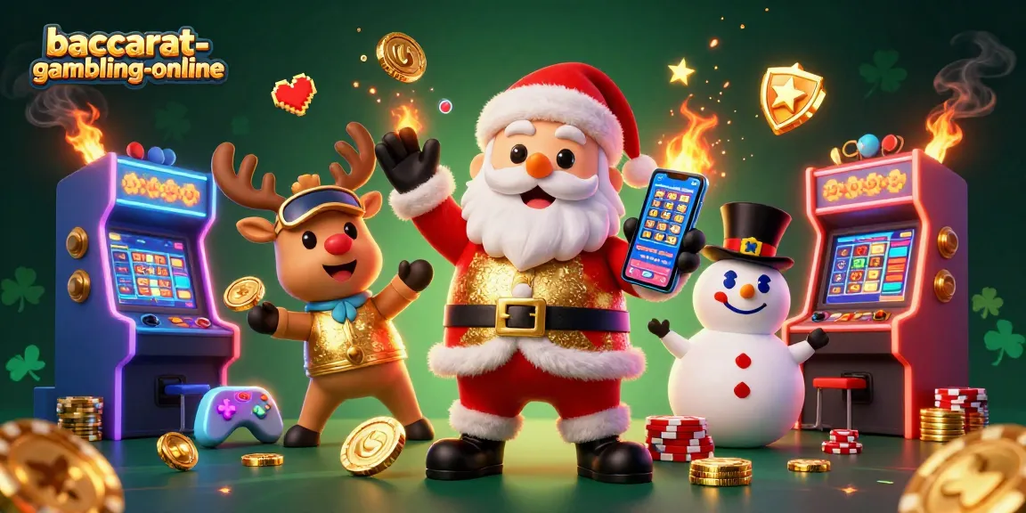 Experience baccarat-gambling-online with a festive casino scene filled with vibrant colors and playful characters.