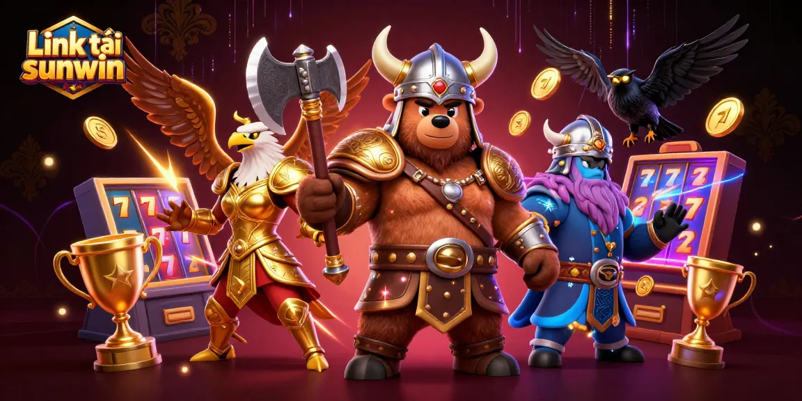 Experience the thrill of casino gaming with Link tải sunwin featuring a dynamic Viking and eagle in a rich environment.