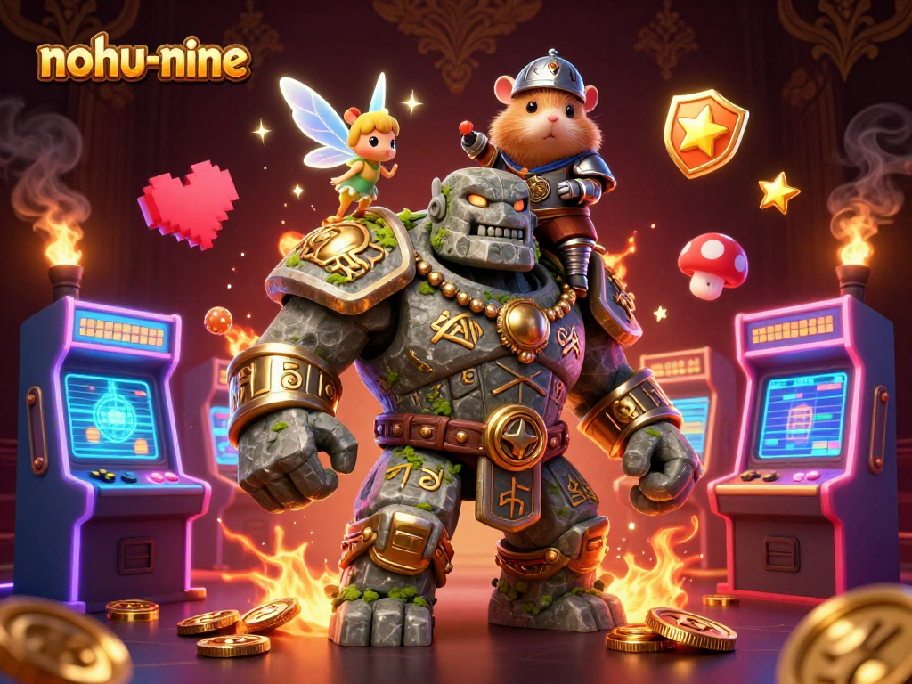 Experience thrilling gameplay with nohu-nine, showcasing a dynamic casino scene with vibrant characters and gaming elements.