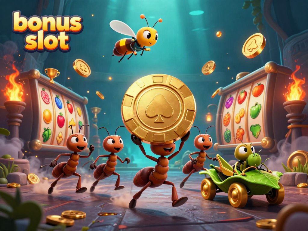 Join the action at bonus slot with ant heisters, poker chips, and thrilling casino elements!