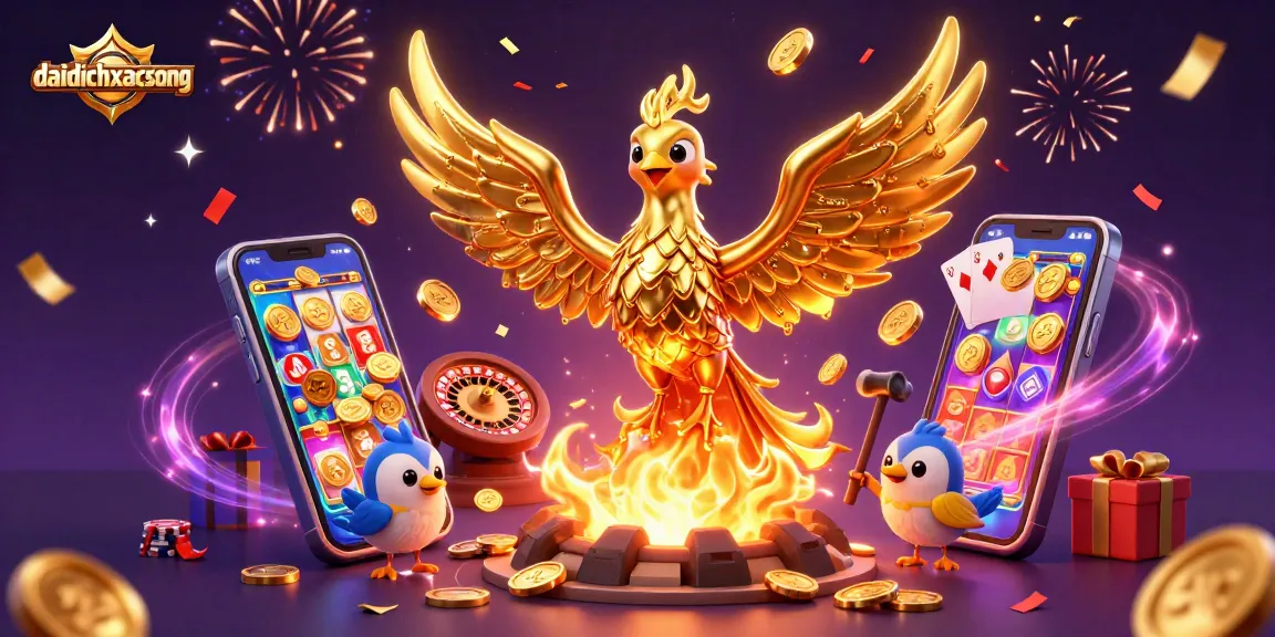 Experience the thrill of daidichxacsong with a golden phoenix and vibrant casino elements.