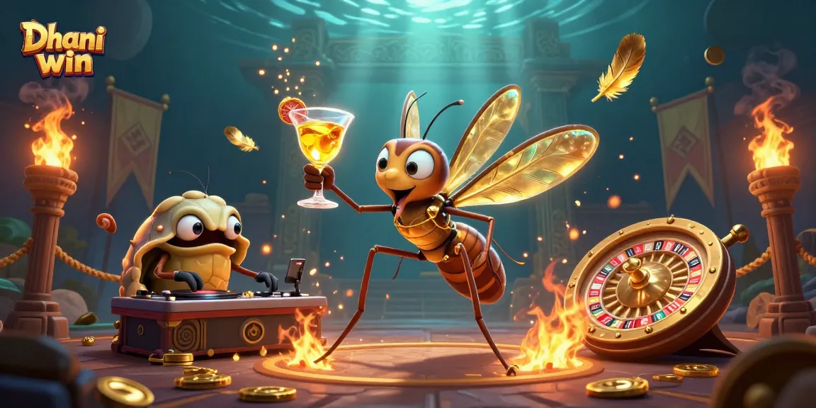 Engage with thrilling games on Dhani win amidst a vibrant casino scene with captivating characters.