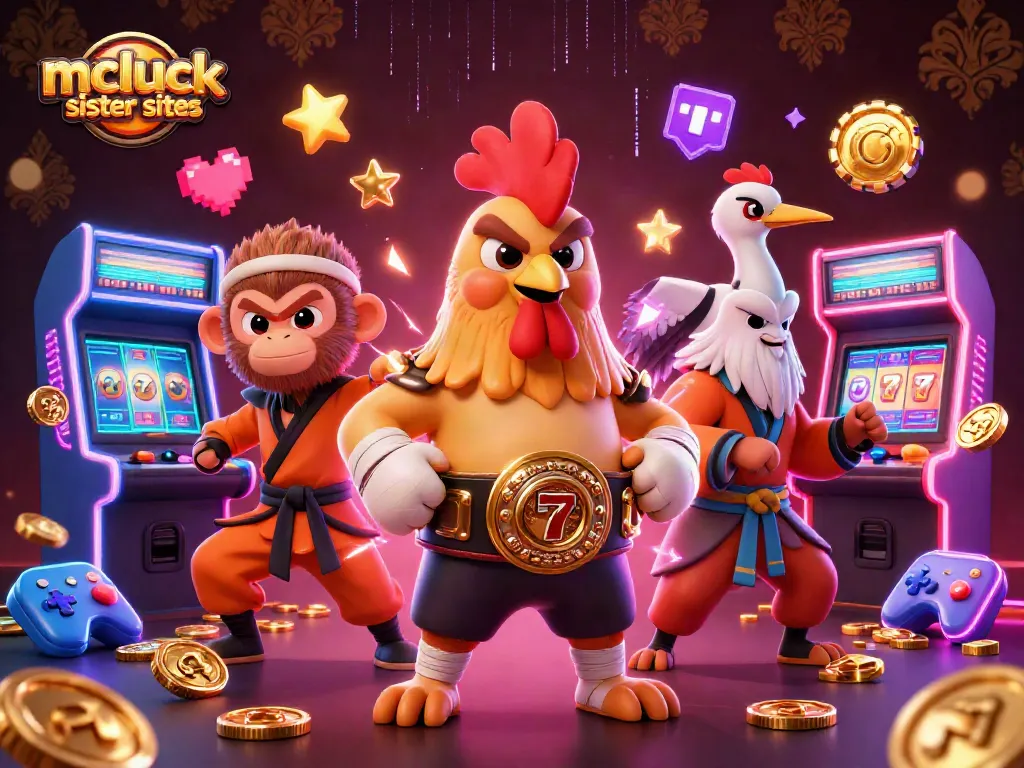 Enjoy thrilling games at mcluck sister sites with a vibrant 3D casino illustration.