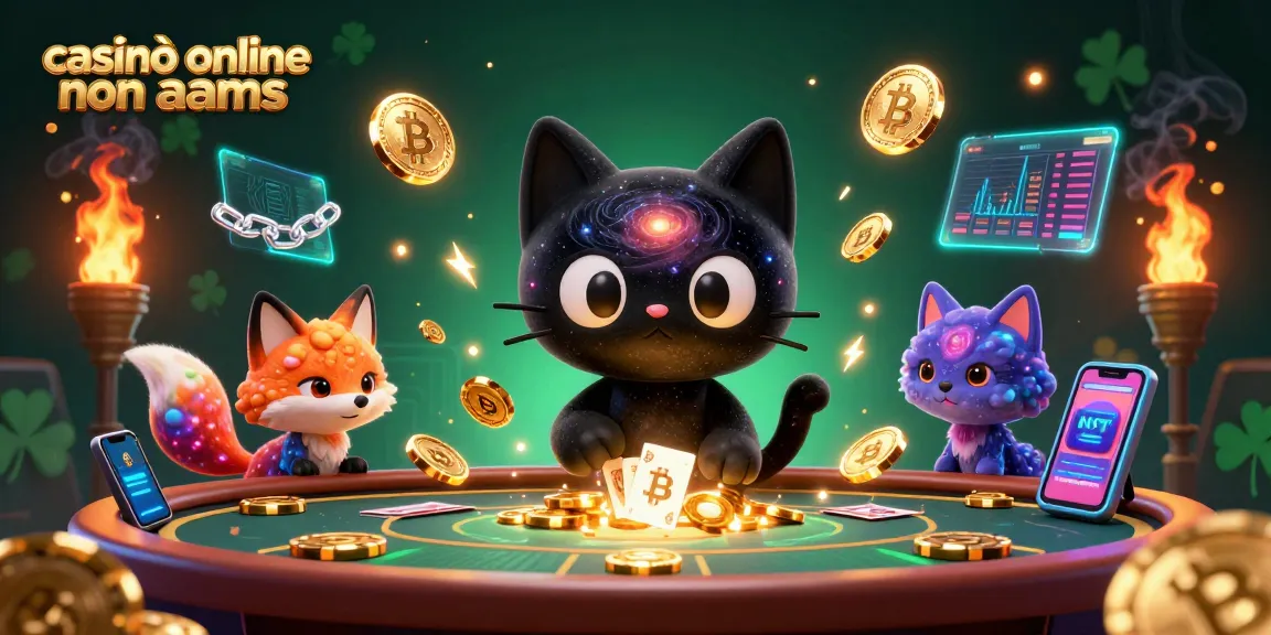 Gioca nei casinò online non AAMS, dove il gatto nero a spirale attira fiches dorate e carte.