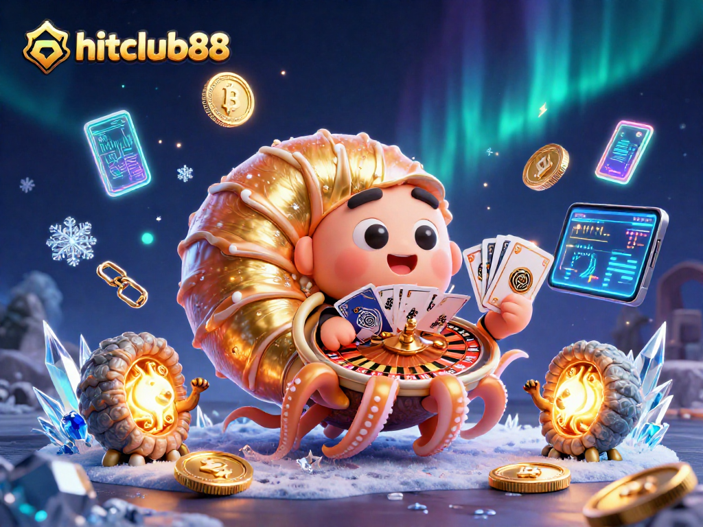 hitclub88 features a lively casino atmosphere with a glowing nautilus roulette wheel optimized for action