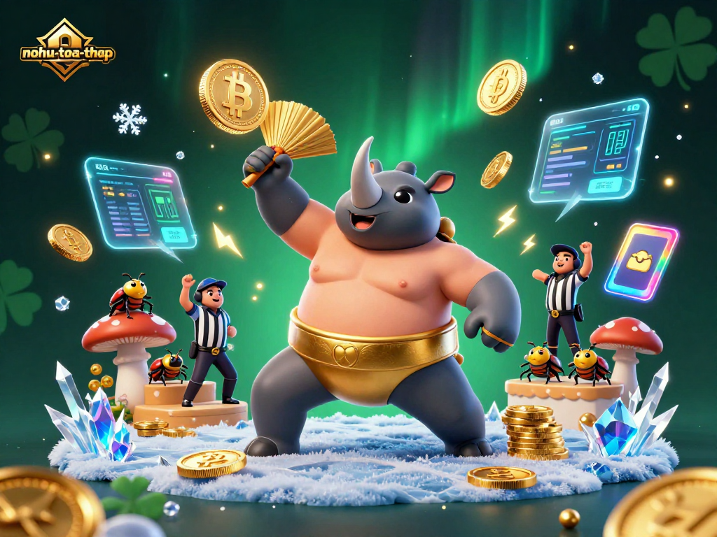 Experience excitement with nohu-toa-thap as the sumo champion beetle sends golden coins flying!