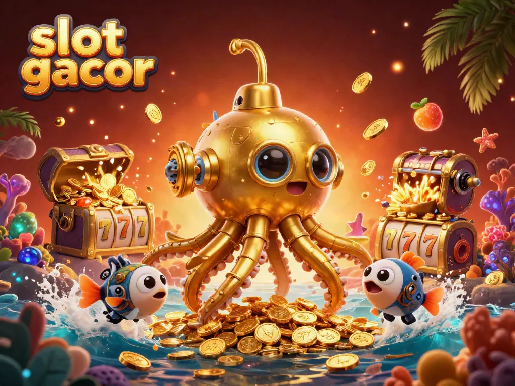 Experience thrilling slot gacor wins with this captivating underwater casino illustration.