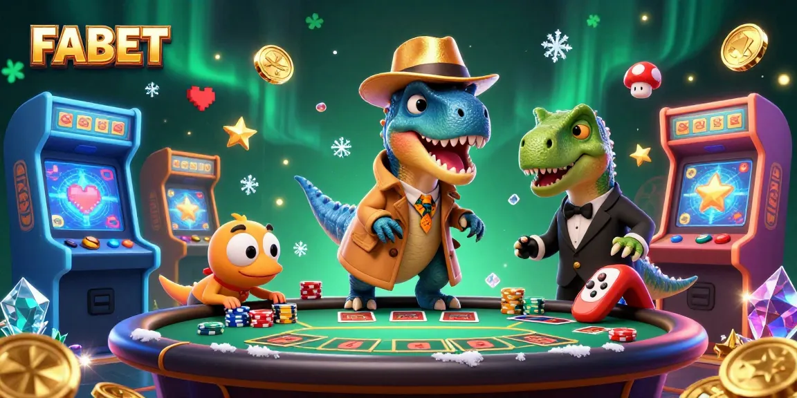 FABET players engaging in blackjack with a velociraptor card counter and stegosaurus pit boss
